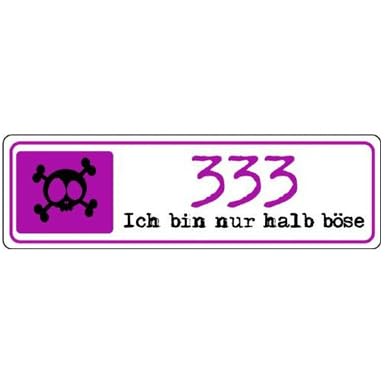 Sammys Shirt Store Skull Spruch - 333 ich Bin nur halb böse Vinyl-Aufkleber Sticker für Auto wetterfest 15cm von Sammys Shirt Store