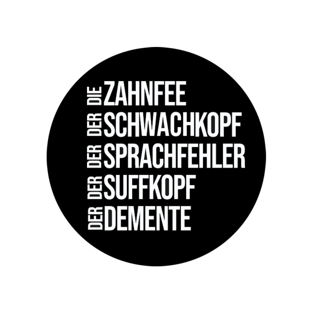 Sammys Shirt Store Zahnfee Schwachkopf Sprachfehler Suffkopf Demente Aufkleber 24 cm von Sammys Shirt Store