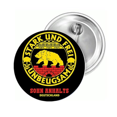 Sohn Sachsen Anhalts - Stark, Frei und Unbeugsam Button 38 mm von Sammys Shirt Store