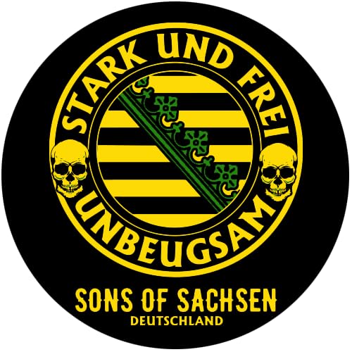 Sons of Sachsen Stark Frei und Unbeugsam Aufkleber 24 cm von Sammys Shirt Store