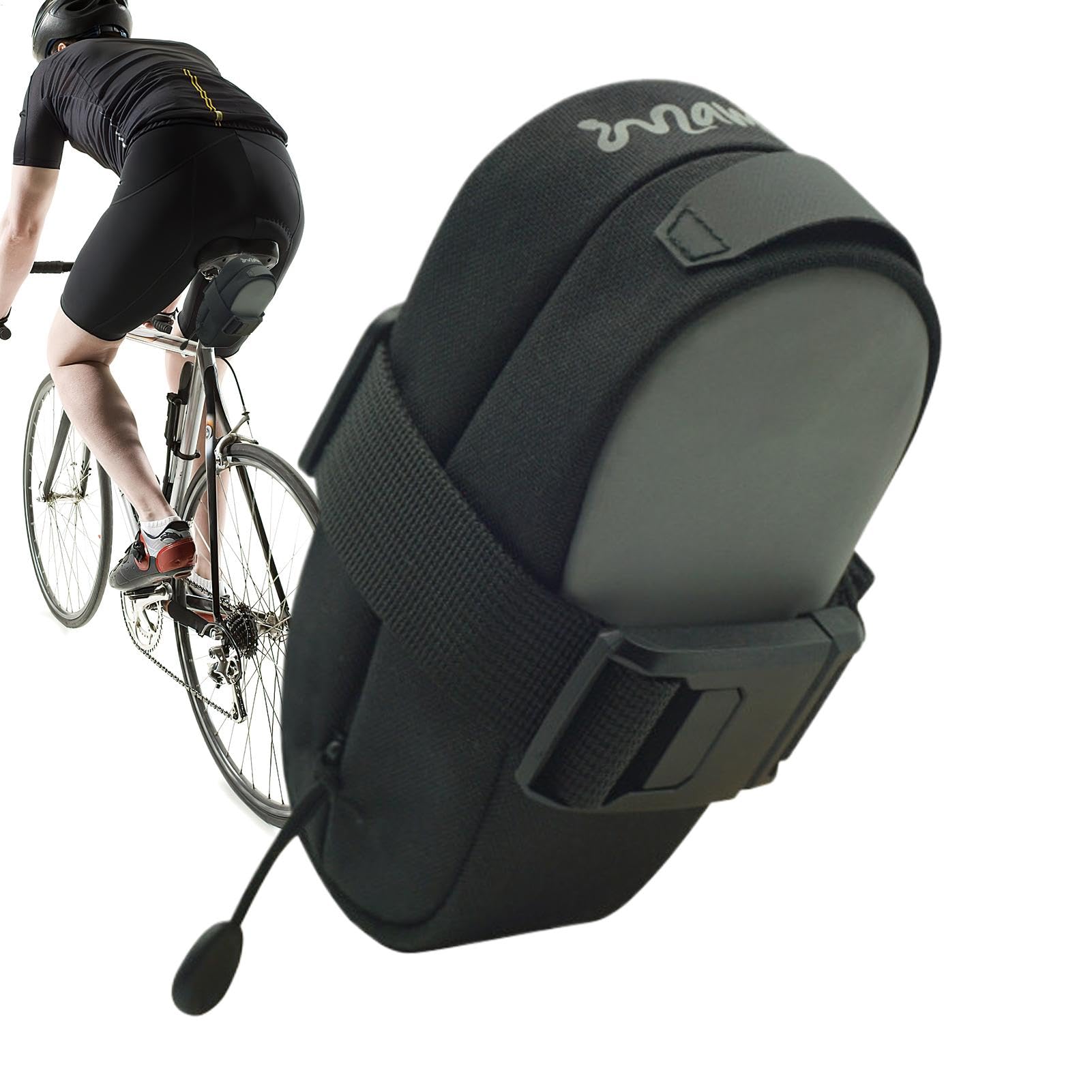 Fahrradtasche unter dem Sitz, kompakte magnetische Schnalle, Fahrradsattel-Packung – Outdoor-Reitzubehör Reißverschluss, Fahrradsitz-Rücktasche für Rennrad von Samuliy