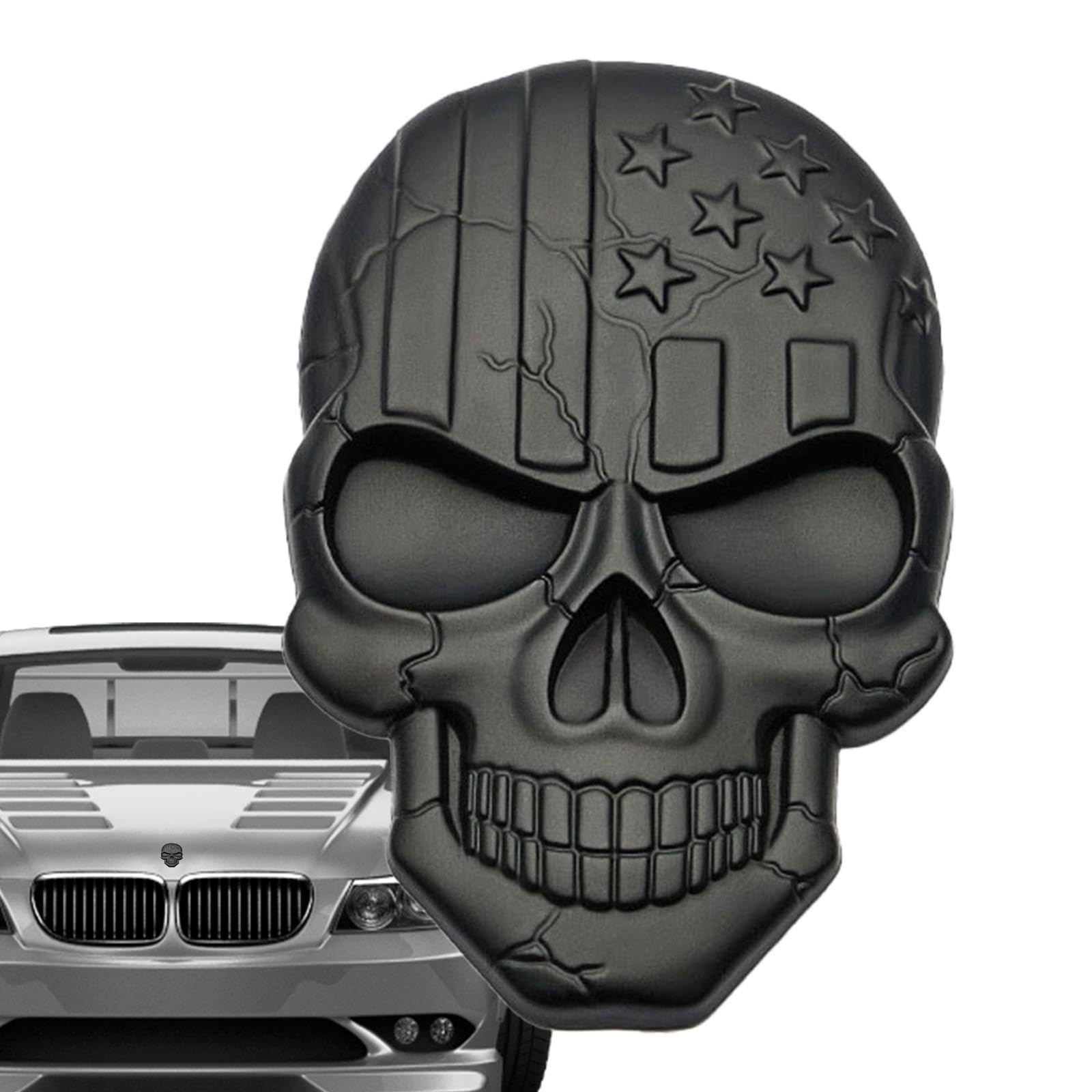 Totenkopf-Aufkleber für Autos, Auto-Aufkleber, strapazierfähig, Metall-Totenkopf- mit amerikanischer Flagge, Auto-Motorrad-Emblem, Aufkleber für Fahrzeug Samuliy von Samuliy