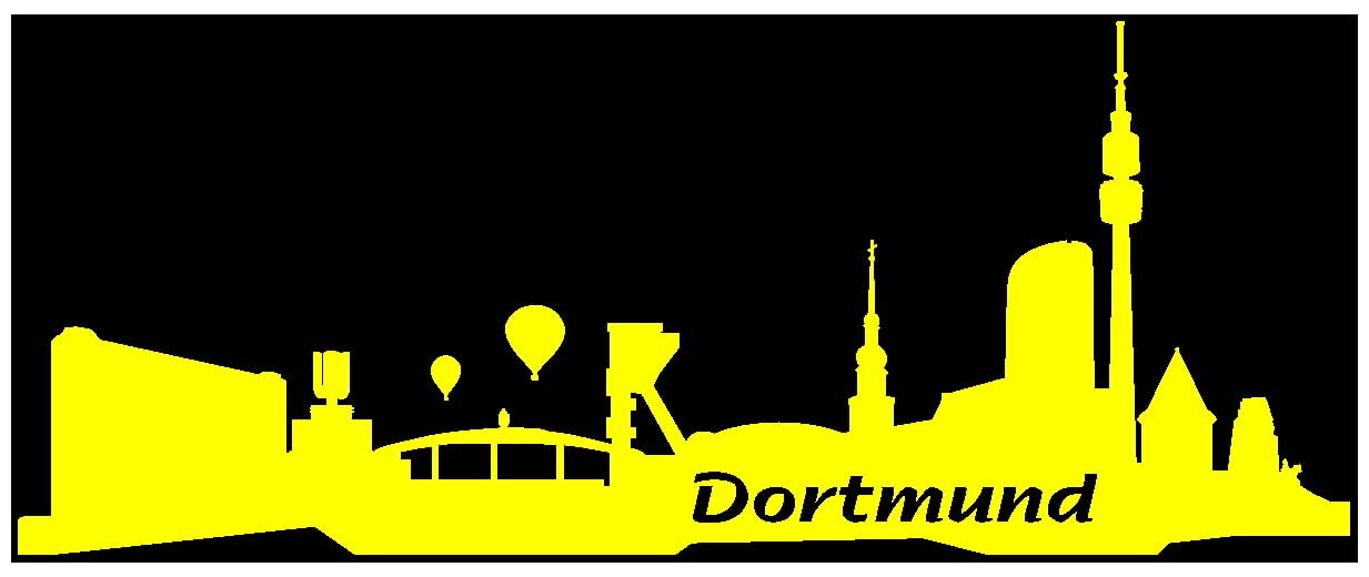 Samunshi® Aufkleber Dortmund Autoaufkleber Skyline 15 x 6cm gelb von Samunshi