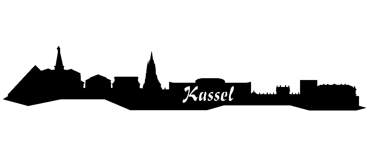 Samunshi® Aufkleber Kassel Skyline Autoaufkleber 30 x 5,3cm schwarz von Samunshi