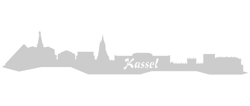 Samunshi® Aufkleber Kassel Skyline Autoaufkleber 30 x 5,3cm silbermetalleffekt von Samunshi