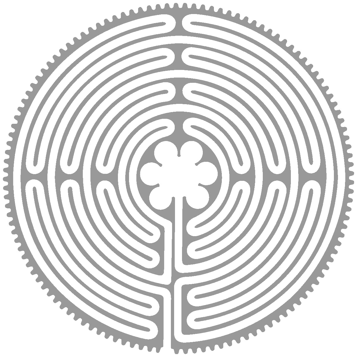 Samunshi® Aufkleber Labyrinth von Chartres Scheibenaufkleber 20 x 20cm grau von Samunshi