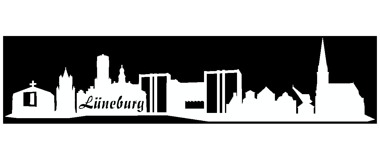 Samunshi® Aufkleber Lüneburg Skyline Autoaufkleber in 8 Größen und 25 Farben (30x6,8cm weiß) von Samunshi