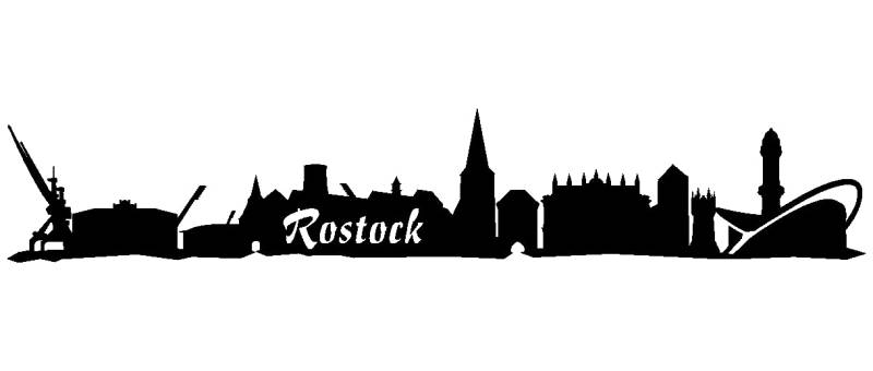 Samunshi® Aufkleber Rostock Skyline Autoaufkleber 50 x 9cm schwarz von Samunshi