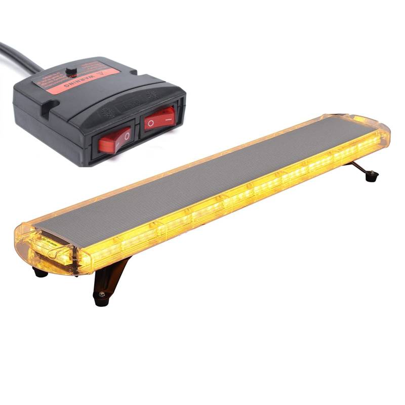 96 LED Rundumleuchte DC 12/24V Steuerschalter Blitzleuchte Schraube Amber Warnleuchte Notfallblinklampe Auto Lichtleiste für LKW Dach Oben Gelb Warnlicht von SanBouSi