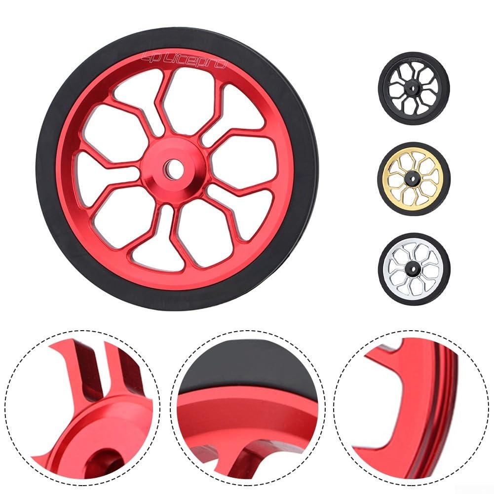 82 mm einfache Räder, kompatibel mit Faltrad, ideal für Fahrrad-Modifikationen und Parklösungen (rot) von Sandyseptember