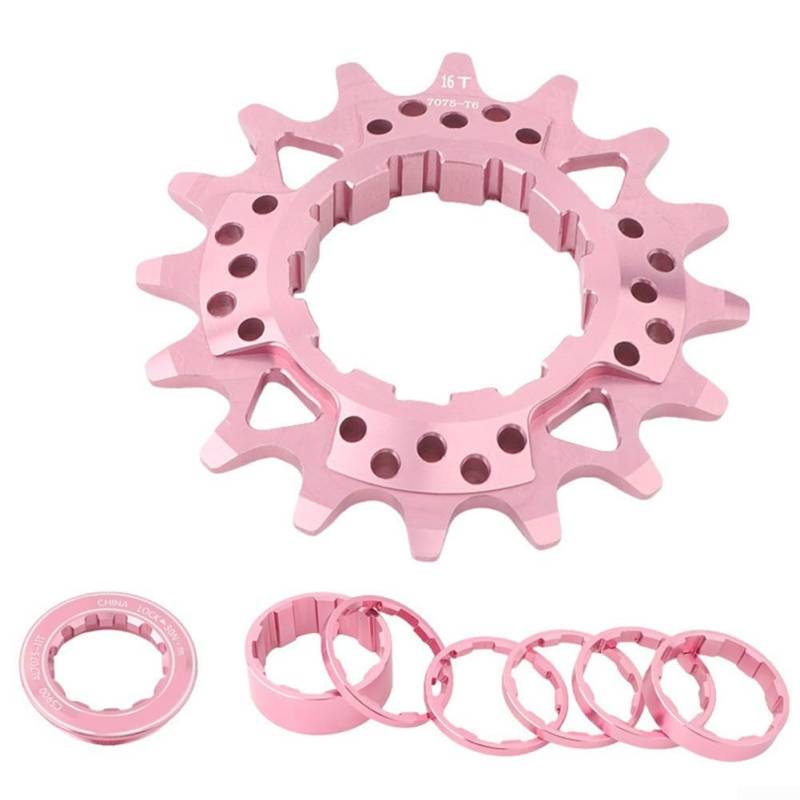 Leichte Singlespeed-Schwungradabdeckung für Dirt Bikes aus hochfester Aluminiumlegierung (rosa (bunte 18T+ Dichtung) von Sandyseptember