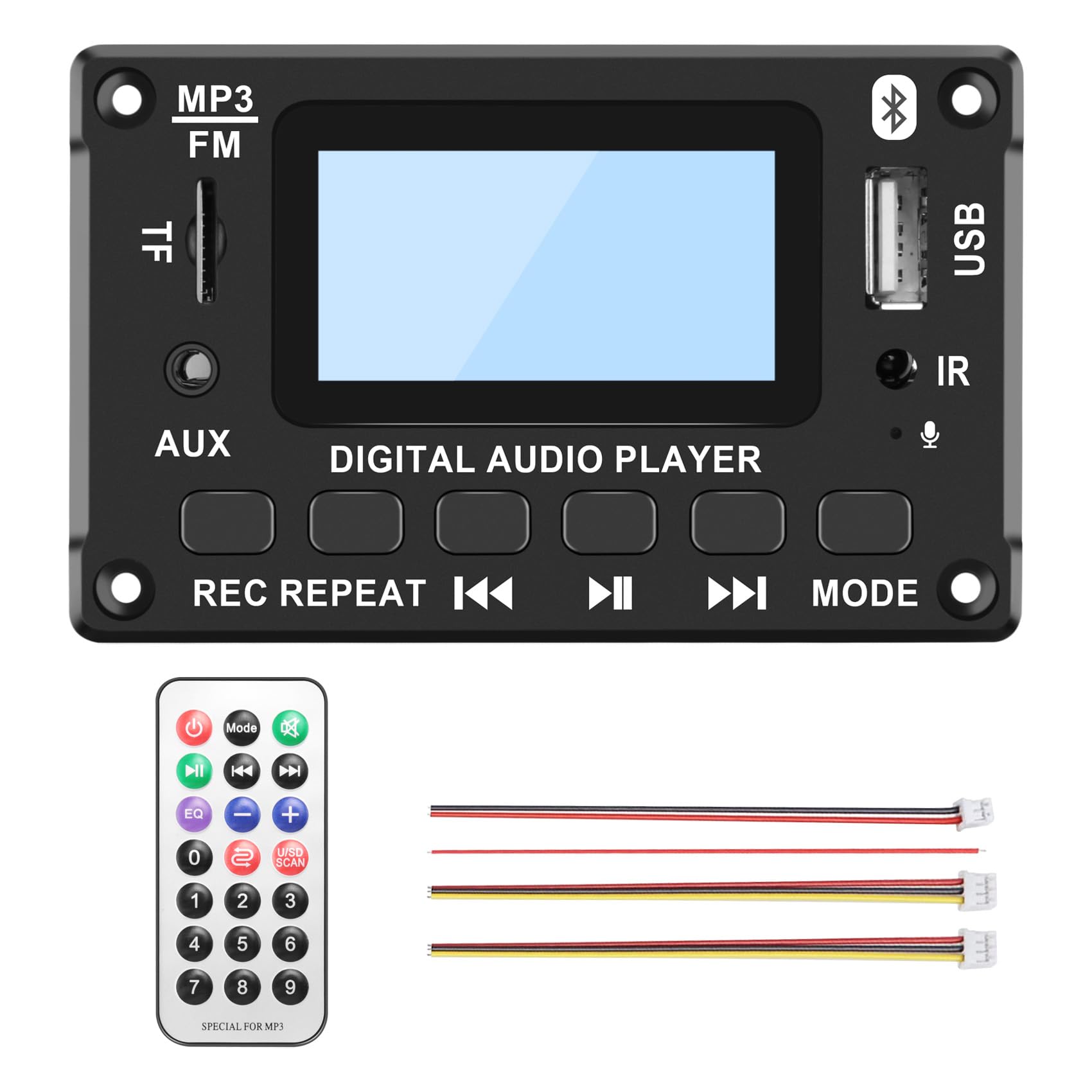 Sarngk Auto Bluetooth MP3 Decoder Board LCD Display MP3 Audio Modul Lautsprecher UnterstüTzung FM Radio AUX USB Dekodierung MP3 Player von Sarngk