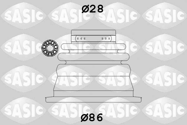 Faltenbalgsatz, Antriebswelle Vorderachse links getriebeseitig Sasic 4003464 von Sasic