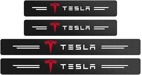 Auto Einstiegsleisten Türschweller für Tesla Model 3 Facelift 2023 Kohlefaser Aufkleber Anti Kratz Schutzstreifen Auto Tür Schritt Abdeckung Lackschutzfolie Auto Zubehör,4 von SatcOp