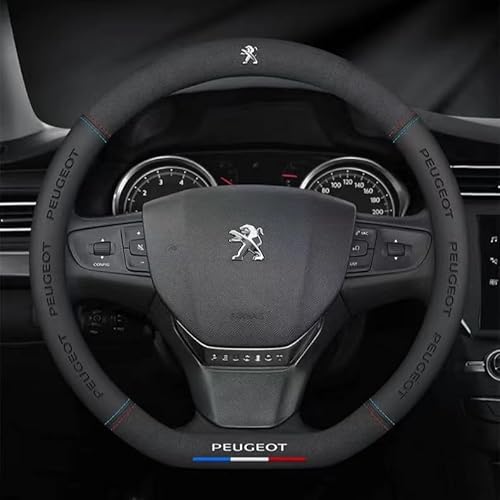 Auto Lenkradhülle für Peugeot Traveller Compact 2016-2023,Kohlefaserleder Teleskop Lenkrad Abdeckung Lenkradschutz Auto Anti Rutsch Zubehör Autozubehör Innenraum Auto Winter Zubehoer,B von SatcOp