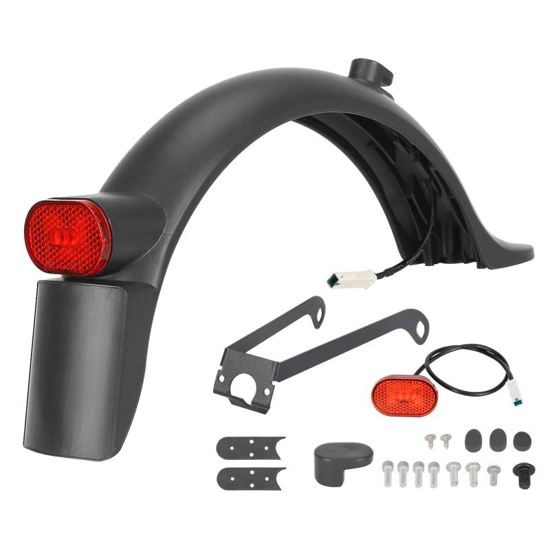 Satgoo E Scooter Schutzblech Hinten für Xiaomi Scooter, Metallhalterung, Integriertes Nummernschild Rahmen, Größerem Rücklicht, Hintere Kotflügel für Xiaomi Pro 2/M365/Pro/1S/Essential/Mi 3 Roller von Satgoo