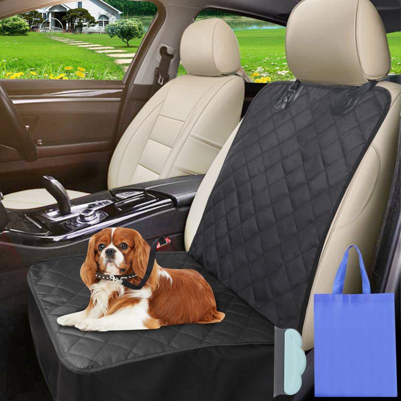 Satisby Auto Vordersitzbezug für Hunde- H55cm*W47.5cm Universell rutschfest Verstellbar Hund Autositzbezug Autositzschoner Hundedecke geeignet für SUVs, Autos LKW von Satisby