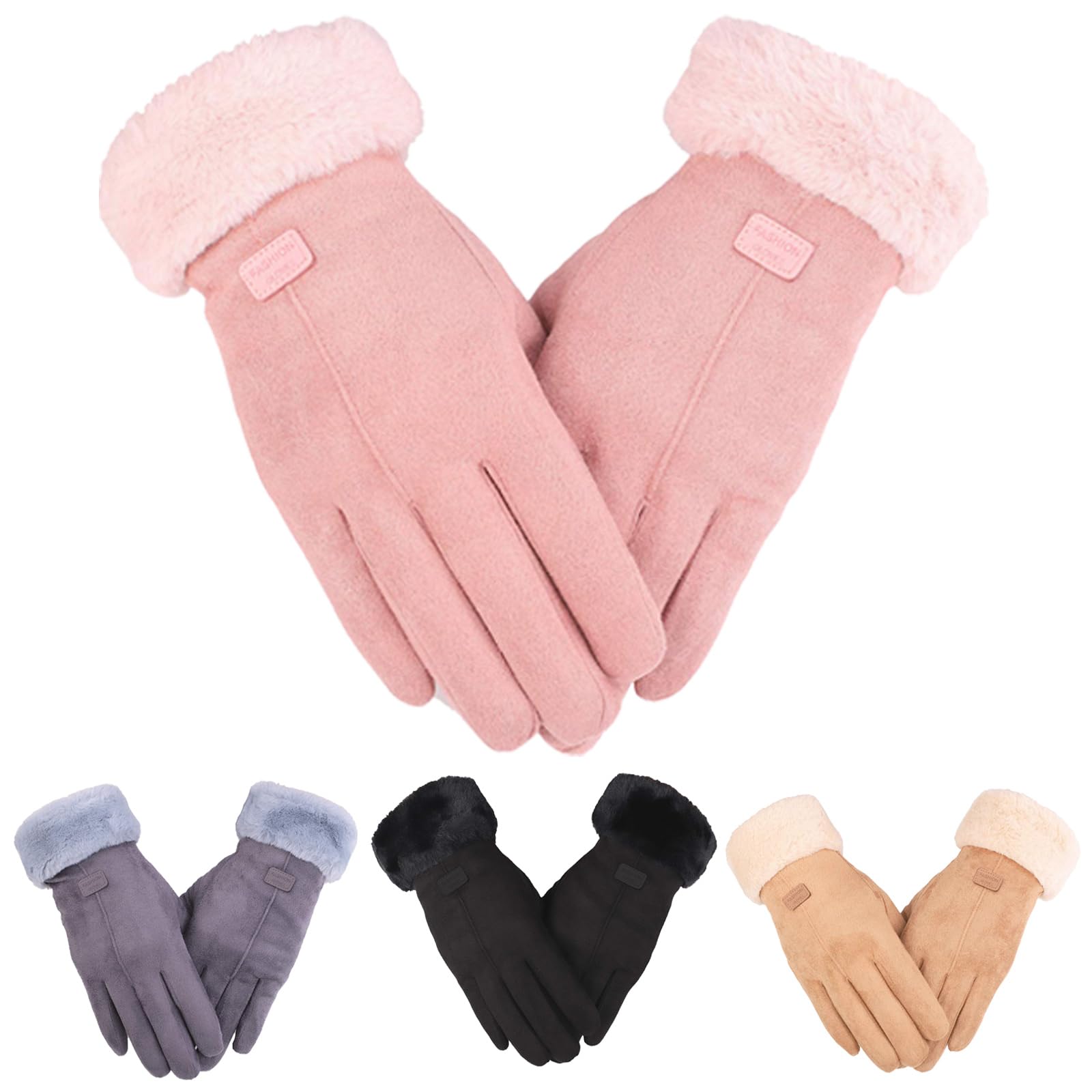 Winterhandschuhe mit Fleecefutter Handschuhe,Unisex Damen Herren Touchscreen Warme Strickhandschuhe ,Thermohandschuhe Männer Frauen Wollhandschuhe Outdoor Winter,Damenhandschuhe Gefütterte (One Size) von Sbyhbhyds