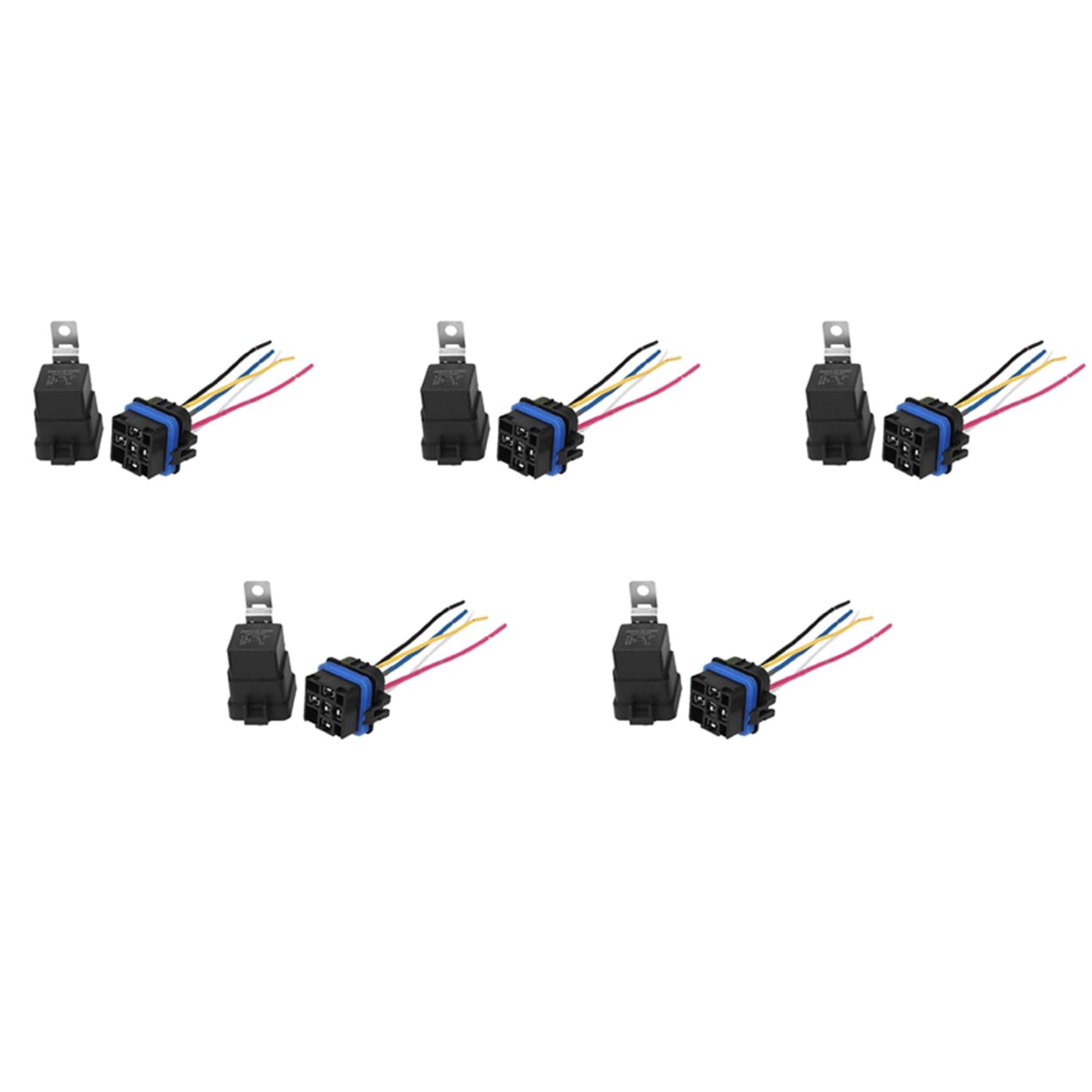 Scalewbin 5X Wasserdichtes Integriertes Auto Relais DC / 12V 40A Auto Relais & Sockel 5 Polig von Scalewbin