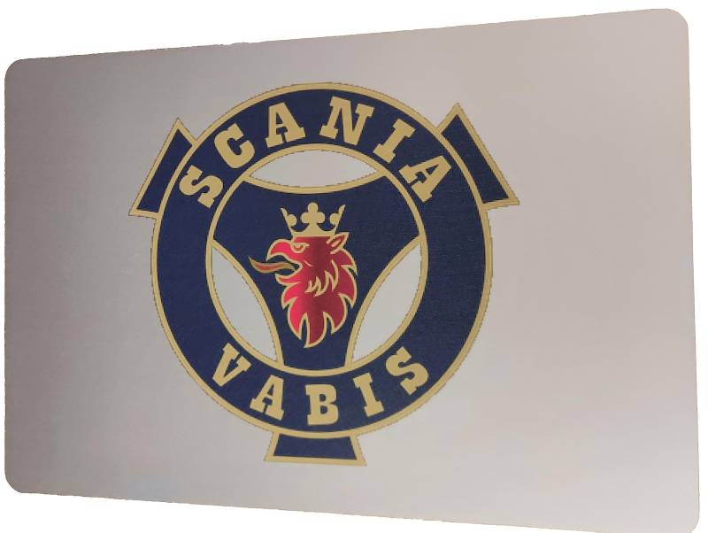 Fußmatte Logo Scania Vabis, 60x40cm in grau, LKW-Fußmatte, Teppich Innenausstattung, Schmutzfänger LKW, PKW, Wohnung | Universal Auto-Matte, Autofußmatte, Zubehör fürs Truck-Fahrerhaus von Schilderfeuerwehr