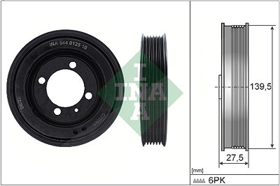 Schaeffler Ina Riemenscheibe, Kurbelwelle [Hersteller-Nr. 544012510] für Chevrolet, Opel von Schaeffler INA