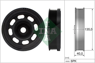 Schaeffler Ina Riemenscheibe, Kurbelwelle [Hersteller-Nr. 544018410] für Audi, Cupra, Seat, Skoda, VW von Schaeffler INA