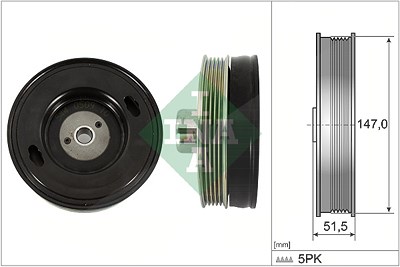 Schaeffler Ina Riemenscheibe, Kurbelwelle [Hersteller-Nr. 544050910] für Opel, Vauxhall von Schaeffler INA