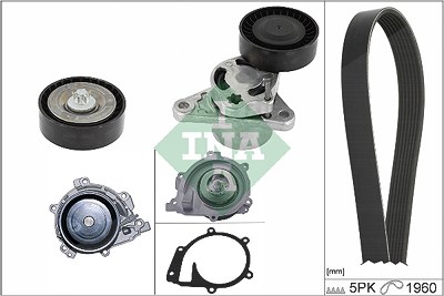 Schaeffler Ina Wasserpumpe + Keilrippenriemensatz [Hersteller-Nr. 529048730] für Mercedes-Benz von Schaeffler INA