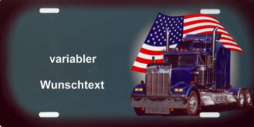 Nummernschild US-Truck Peterbilt selbst Gestalten und Personalisieren persönliche Geschenkidee Metallschild Aluminium-Schild individuelles LKW-Zubehör Aluschild Kennzeichen-Schilder von Schilderfeuerwehr