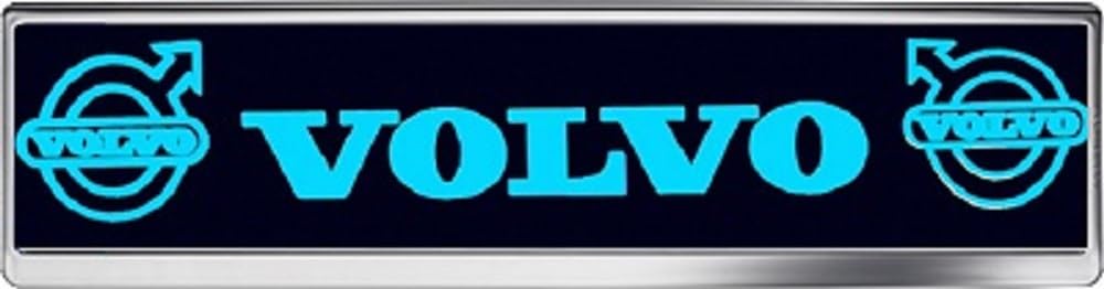 VOLVO LED-Schild Logo, 52x11,5cm ✓ 18 LEDs ✓ Lasergraviertes edles Leuchtschild | Beleuchtetes LED Schild für den 12/24Volt-Anschluss | LKW-Zubehör für Trucker von Schilderfeuerwehr