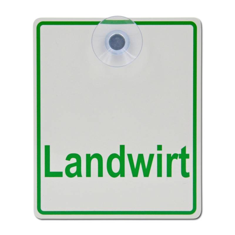 Saugnapfschild Schild Landwirt Acrylschild 3mm mit Saugnapf 30mm, ca. 10x12 cm für Scheibeninnenbefestigung von Schilderio