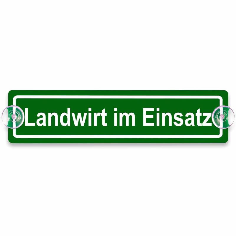 Schilderio Premium Saugnapfschild Landwirt im Einsatz 3 mm Acrylglas ca 200x50 mm Landwirt im Einsatz Schild Auto mit 2 Saugnäpfen 20 mm Autoschild Landwirt zur Befestigung an Autoscheiben von innen von Schilderio