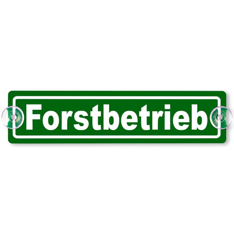 Schilderio Premium Saugnapfschild Schild Forstbetrieb, 3 mm Acrylglas, ca.20x5cm, Forst Schild Auto mit 2X Saugnäpfen 20mm, Autoschild Forstbetrieb zur Befestigung an Autoscheiben von innen von Schilderio