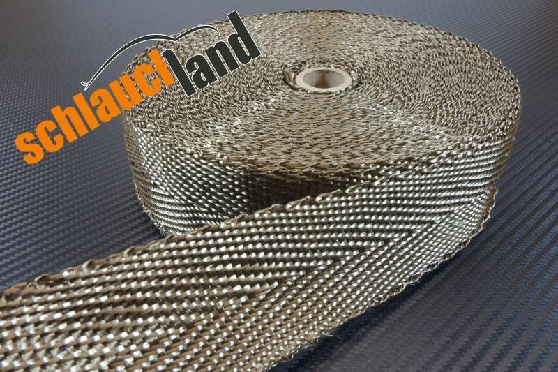 Schlauchland 20m Basalt Hitzeschutzband 50mm 1400°C Auspuffband Thermoband Krümmerband Heat Wrap Basaltfaser Isolierband Hitzeschutz von Schlauchland