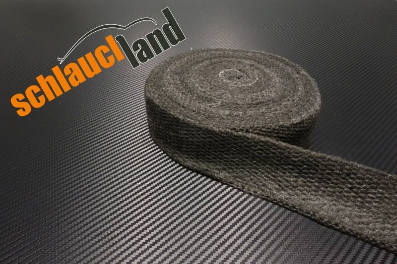 Schlauchland 5m Keramik Hitzeschutzband 50mm schwarz 1200°C *** Heat Wrap Turbo Fächerkrümmer Hitzeschutz Isolierband Auspuff Band von Schlauchland