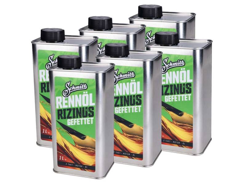 2-Takt Motoröl/Mischöl Schmitt Rennöl Rizinus Sixpack 6x1Liter von Schmitt