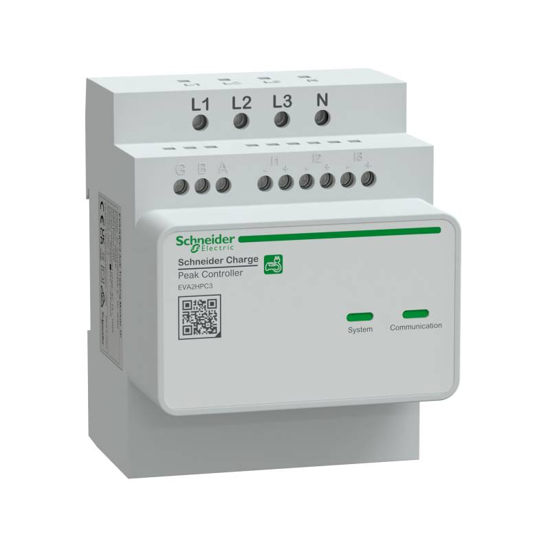 Schneider Electric Charge Peak Controller, Anti-Auslöse-Modul, Überlastschutz, 3-phasig, PLC, Pairing mit 1 Wallbox von Schneider Electric