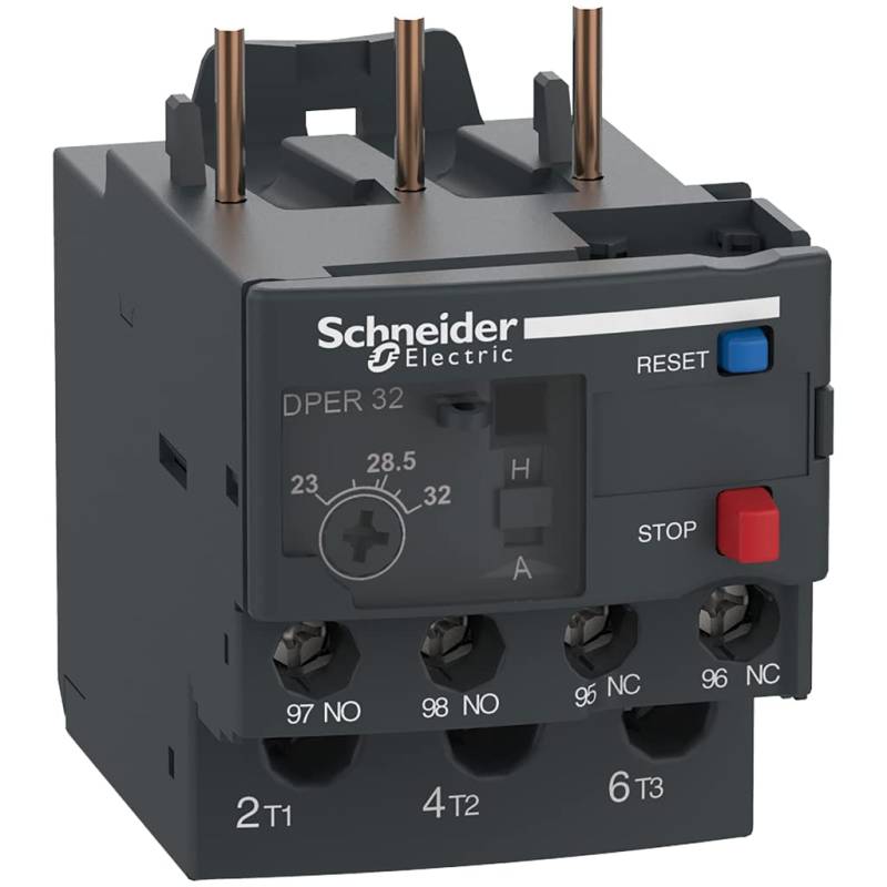 Schneider Electric DPER32 Easy TeSys Thermo-Überlastrelais mit manueller/automatischer Rückstellung, Schraubklemmen, verwendet mit Klimaanlage, Wärmepumpe, HVAC, AC-Kompressor und mehr, 23–32 A von Schneider Electric