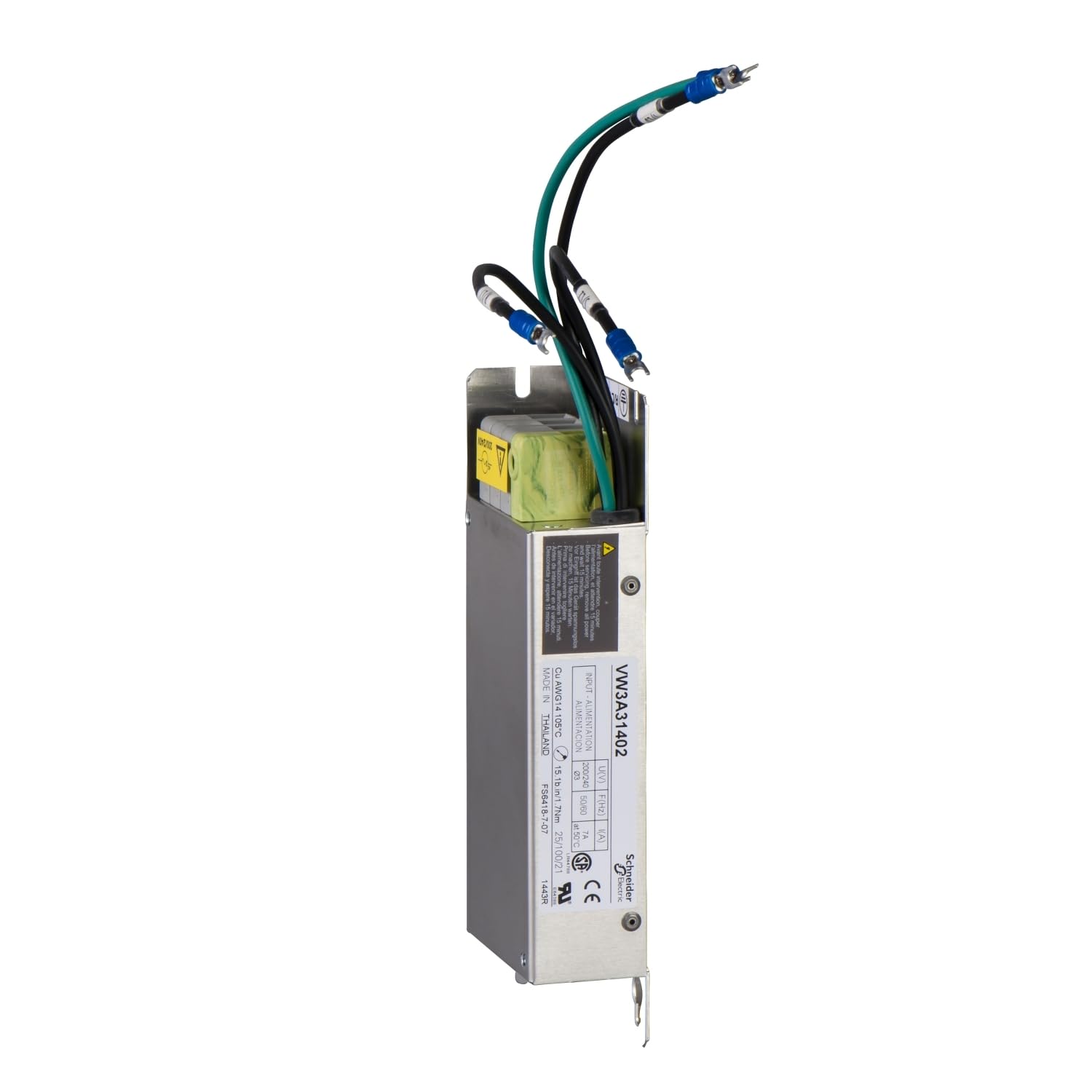 Schneider Electric VW3A31402 EMV-Eingangsfilter, Zusätzlicher EMC-Filter S1 S2 M3, 3-Phasen-Zufuhr, 7 A von Schneider Electric