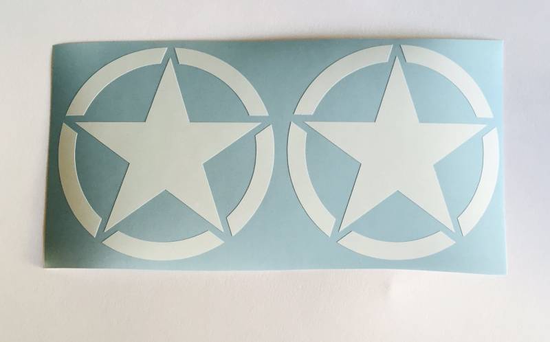 2 x Us Army Stern Weiß Oldschool Auto Aufkleber Tuning Sticker Hotrod Retro Usa von Schönheits Shop