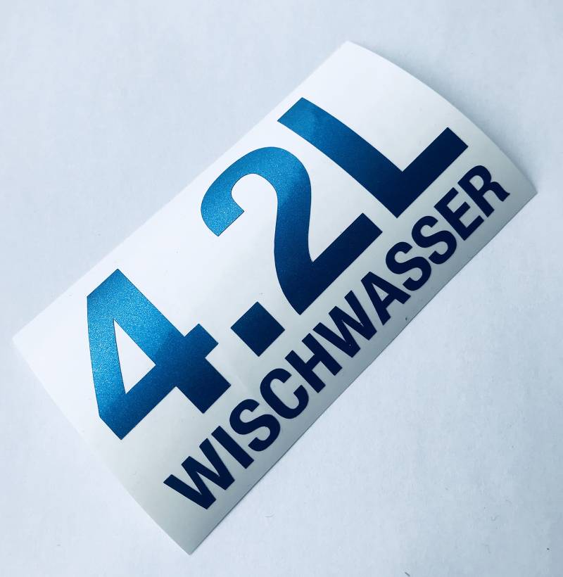 4,2 Liter Wischwasser Blau Metalic Auto Aufkleber Sticker OEM dapper Shocker Tuning Decal FUN von Schönheits Shop