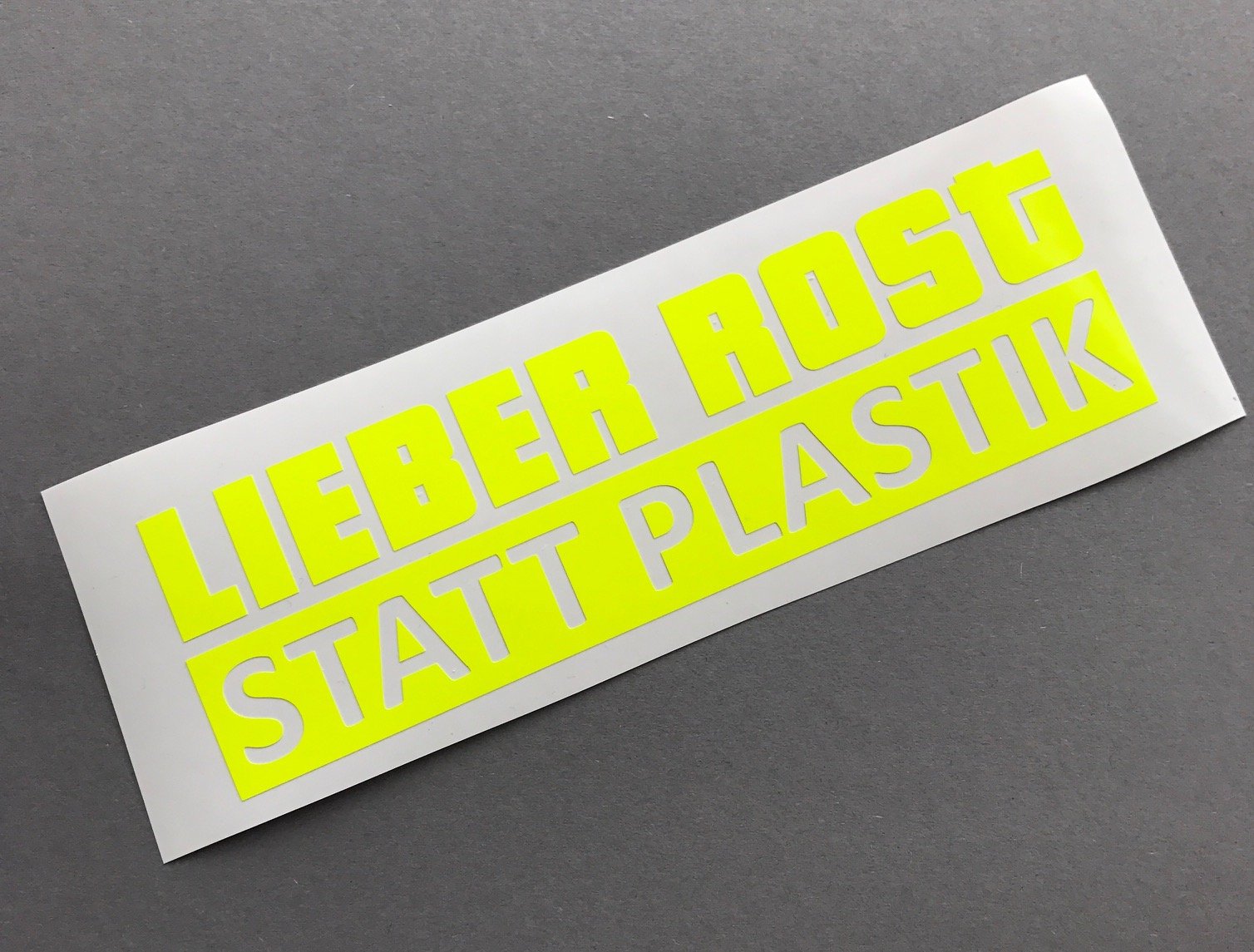 Lieber Rost statt Plastik NEON GELB Aufkleber Tuning STICKER Shocker decal Autoaufkleber von Schönheits Shop