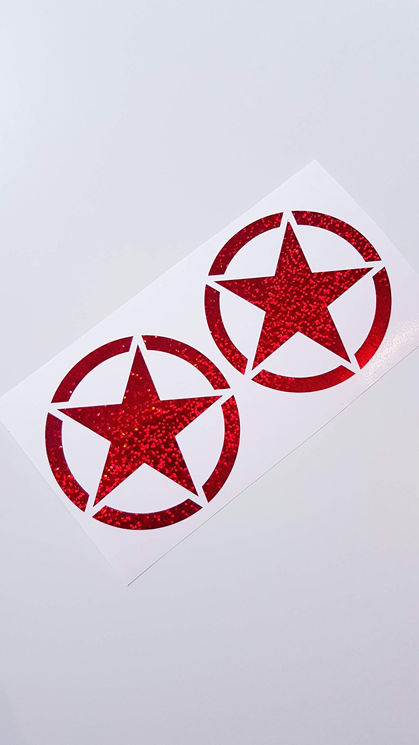 Schönheits Shop 2 x Us Army Sterne Rot Flip Flop Hologramm Farbwechsel Oldschool Auto Aufkleber Panzer Tuning Sticker Hotrod von Schönheits Shop