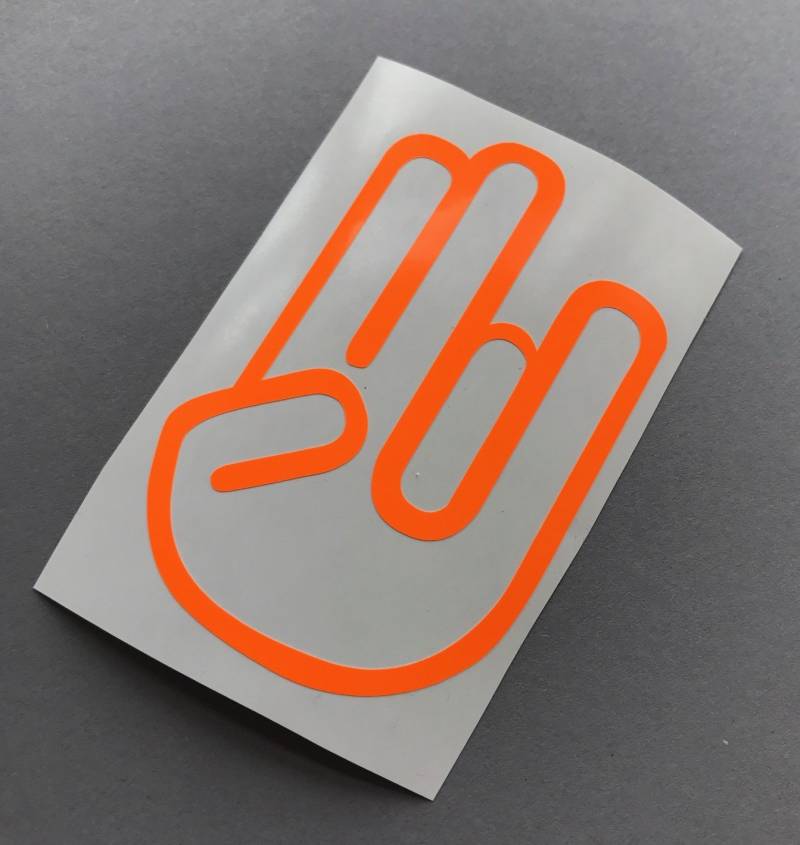 Schönheits Shop The Shocker Hand NEON Orange Aufkleber Tuning Autoaufkleber Decal Stickerbomb von Schönheits Shop