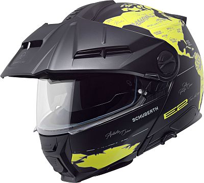 Schuberth E2 Atlas, Klapphelm - Matt Schwarz/Gelb - L (58/59) von Schuberth