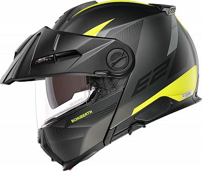 Schuberth E2 Defender, Klapphelm - Matt Schwarz/Neon-Gelb - M (56/57) von Schuberth