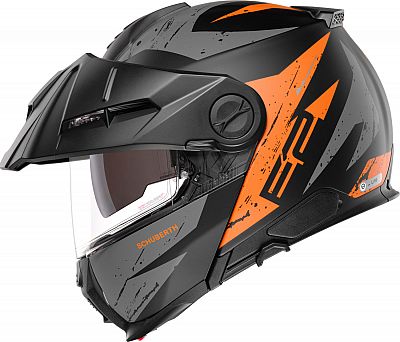 Schuberth E2 Explorer, Klapphelm - Matt Schwarz/Grau/Orange - L (58/59) von Schuberth