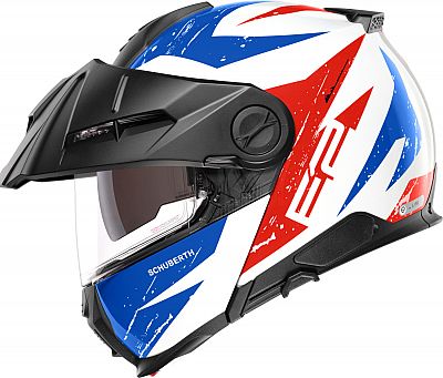 Schuberth E2 Explorer, Klapphelm - Weiß/Rot/Blau - M (56/57) von Schuberth