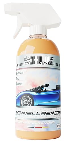 Schulz Auto Schnellreiniger 500 ml – Glanz für Lack und Folie, Innen- und Außenreinigung ohne Wasser Fruchtiger Duft von Schulz