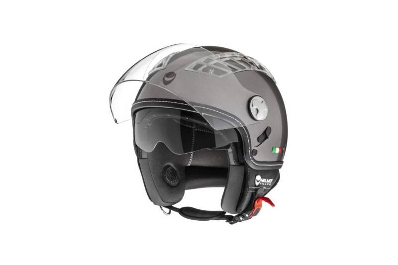 Helm HELMO Milano Demi Jet -Turbine- Jethelm (L, grau metallic) von Scooter-ProSports